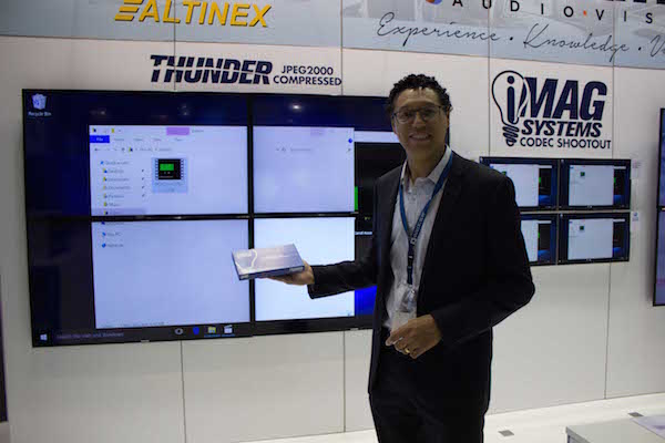 Axis Av's Gerry Raffaut with the new iMAG Systems Thunder