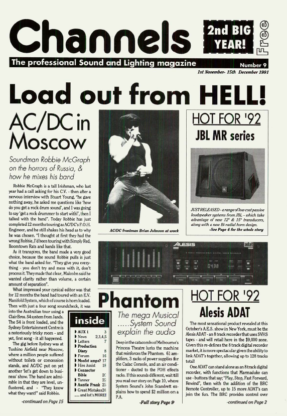 Cover Channels 9 December 1991