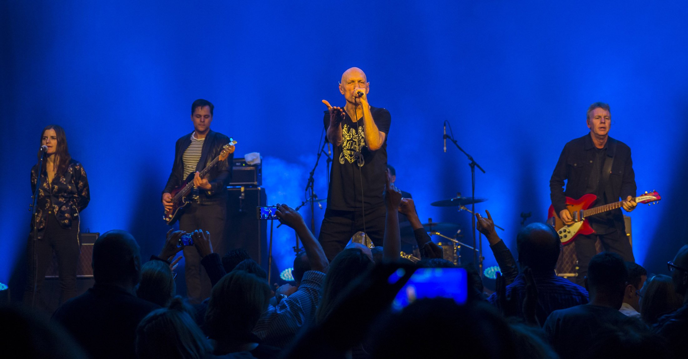 SYDNEY, AUSTRALIA - AUGUST 11: Peter Garrett and ‘The Alter Egos’ Performance at The Factory Theatre in support of his solo album "A Version of Now" on August 11, 2016.
